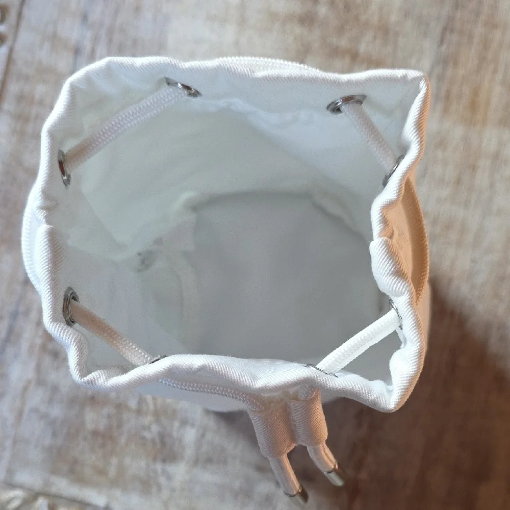Christian Dior Drawstring Bucket Cosmetic Bag – White